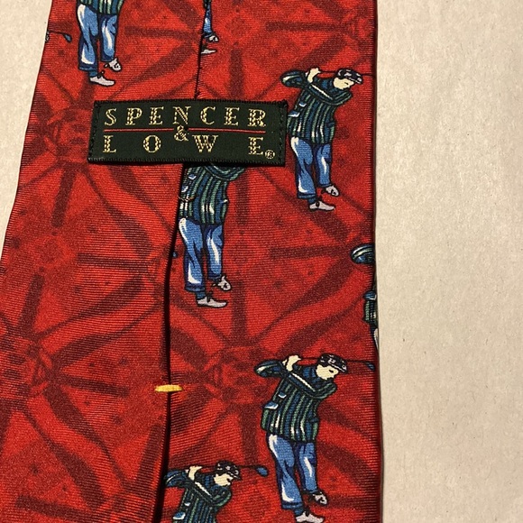 Mens Red Golf Tie - Picture 4 of 6
